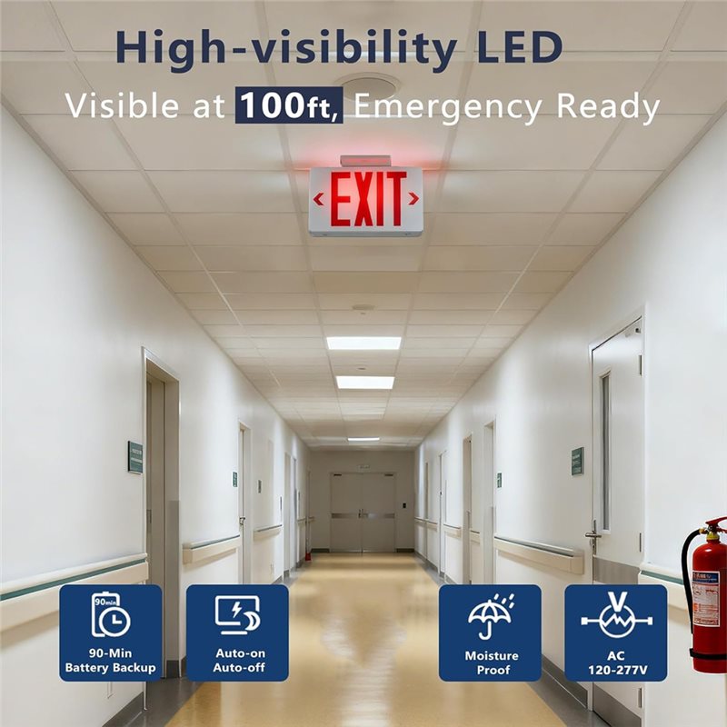 【A10R】Red Exit Sign With Emerg - Emergency Exit Sign 评论和价格