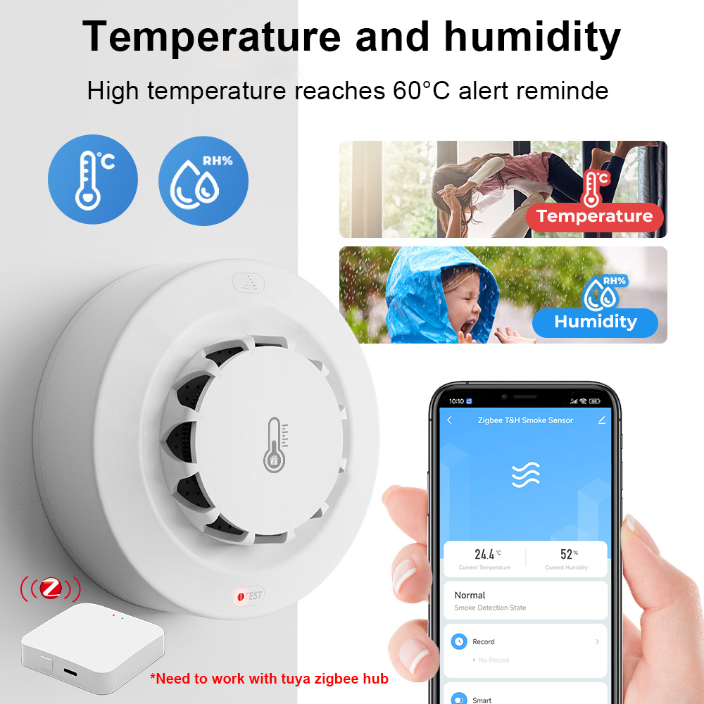 Tuya Zigbee BT Two Connection  - Smoke Detector Interconnected 评论和价格