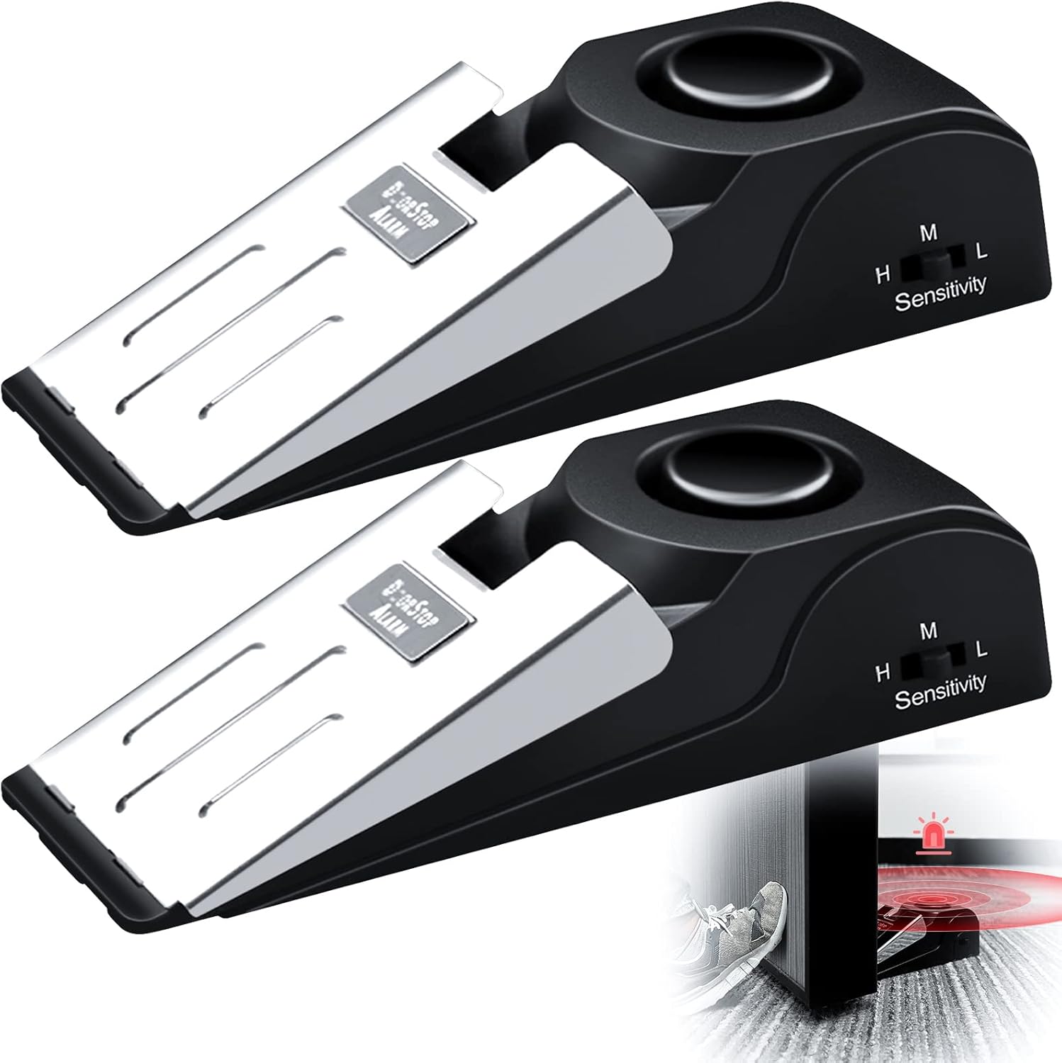 1/2Pcs Portable Travel 120 DB  - Door Stop Alarm 评论和价格