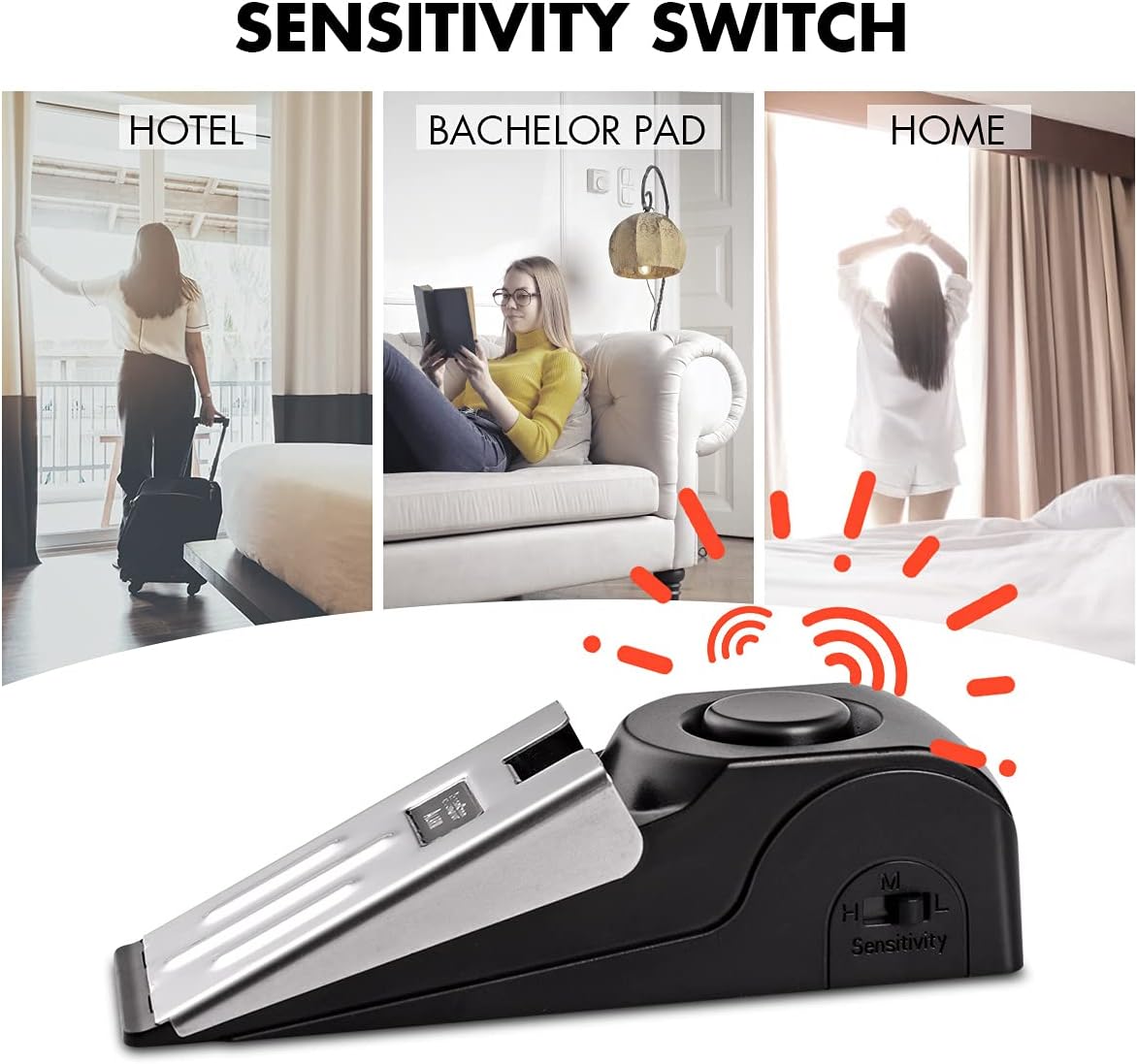 1/2Pcs Portable Travel 120 DB  - Door Stop Alarm 评论和价格